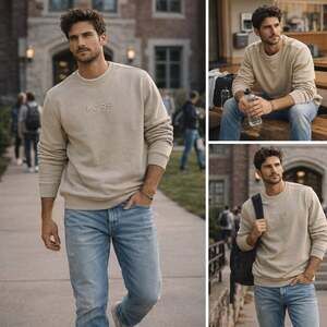 Michael Kors Beige Logo Crewneck Sweatshirt XXL Men’s Pullover